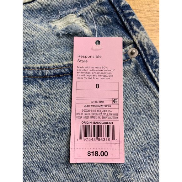 Wild Fable Junior Teens Distressed Denim High-Waisted Shorts w/ Raw Hem Size 8 - Picture 11 of 14